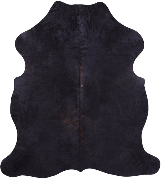 Black Natural Hair-On Cowhide Rug - 6' 11" X 6' 2" - Golden Nile