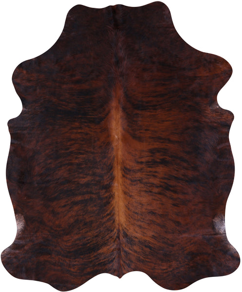 Brindle Natural Hair-On Cowhide Rug - 6' 8" X 5' 5" - Golden Nile