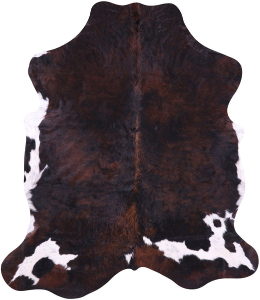 Tricolor Natural Hair-On Cowhide Rug - 6' 9" X 5' 10" - Golden Nile