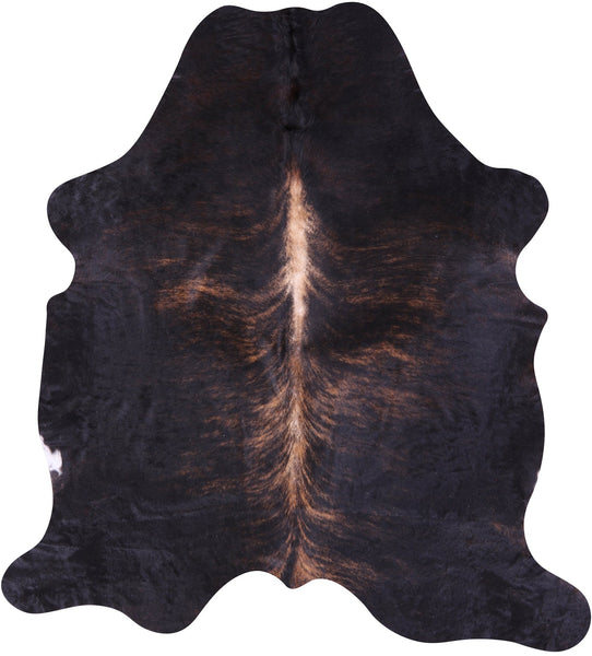 Brown Natural Hair-On Cowhide Rug - 7' 0" X 6' 4" - Golden Nile
