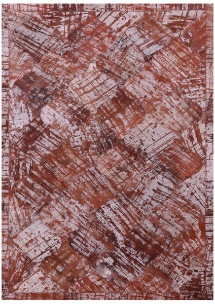 Lantern Tile Brown Natural Cowhide Hand Stitched Patchwork Rug - 3' 5" X 4' 10" - Golden Nile