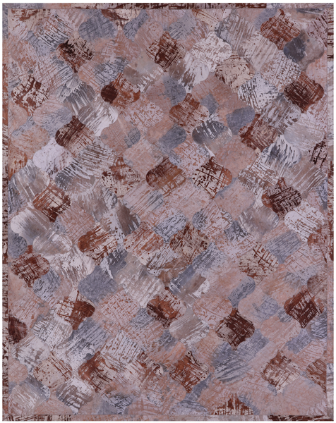 Lantern Tile Natural Cowhide Hand Stitched Patchwork Rug - 6' 8" X 8' 3" - Golden Nile