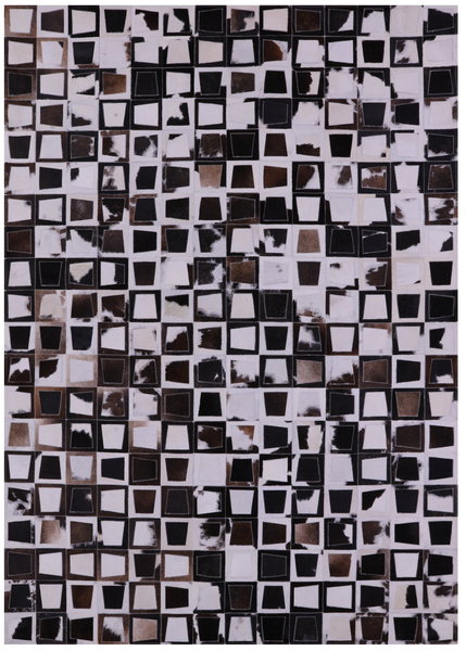 Wabi-Sabi Natural Cowhide Hand Stitched Patchwork Rug - 6' 10" X 9' 9" - Golden Nile