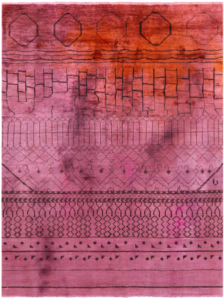 Full Pile Overdyed Hand Knotted Wool Rug - 7' 10" X 10' 2" - Golden Nile