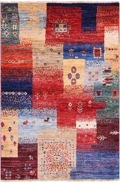 Tribal Persian Gabbeh Hand Knotted Wool Rug - 2' 9" X 4' 1" - Golden Nile