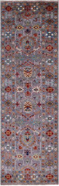 Peshawar Hand Knotted Wool Runner Rug - 2' 9" X 8' 5" - Golden Nile