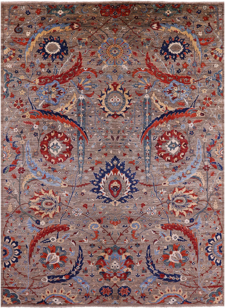 Persian Sickle Leaf Hand Knotted Wool Rug - 8' 11" X 12' 0" - Golden Nile