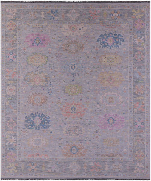 Silver Turkish Oushak Handmade Wool Rug - 12' 0" X 14' 8" - Golden Nile