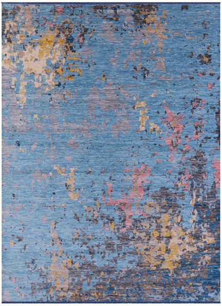 Abstract Contemporary Hand Knotted Wool Rug - 9' 3" X 12' 6" - Golden Nile