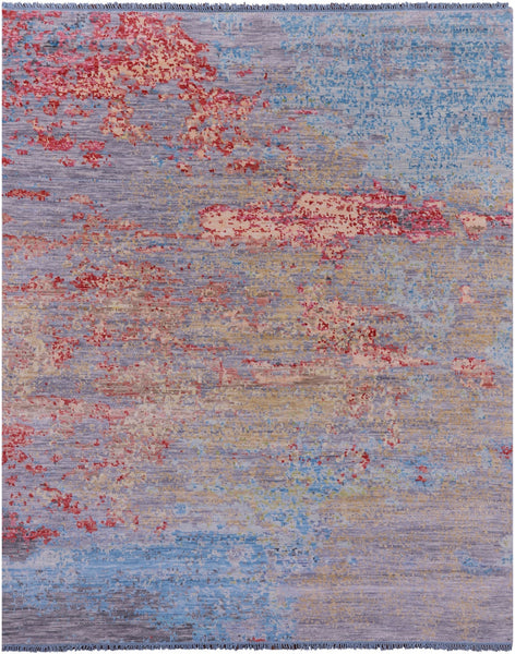 Abstract Contemporary Hand Knotted Wool Rug - 8' 2" X 10' 0" - Golden Nile