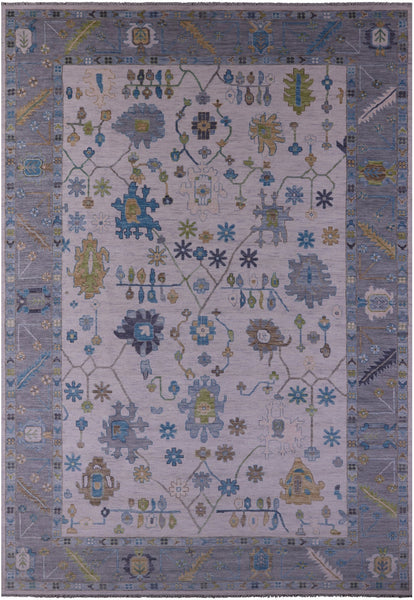 Grey Turkish Oushak Hand Knotted Wool Rug - 12' 2" X 18' 1" - Golden Nile