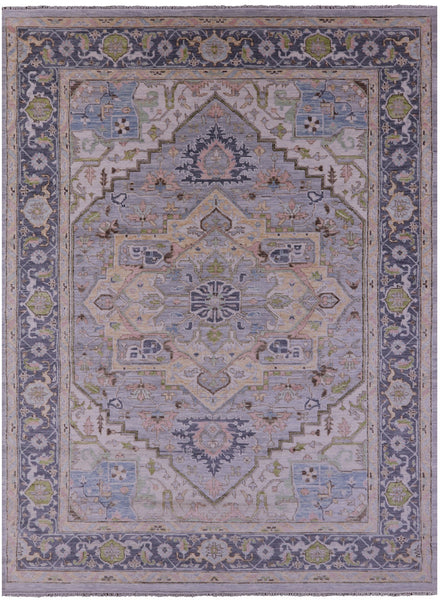 Grey Persian Fine Serapi Hand Knotted Wool Rug - 10' 1" X 13' 10" - Golden Nile