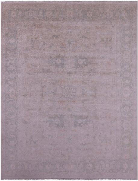 Ivory Turkish Oushak Hand Knotted Wool Rug - 7' 10" X 10' 1" - Golden Nile