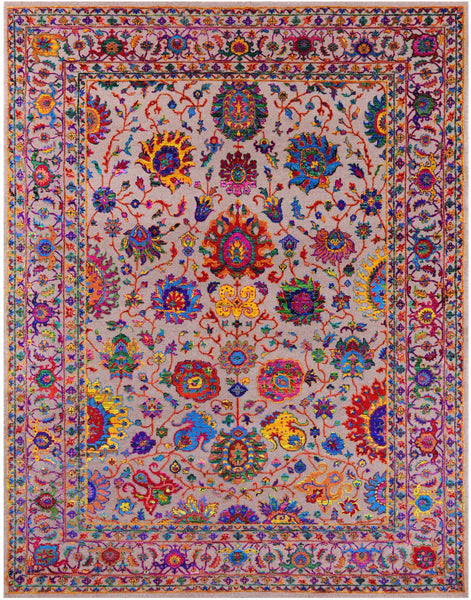 Persian Tabriz Hand Knotted Wool & Silk Rug - 9' 0" X 11' 11" - Golden Nile