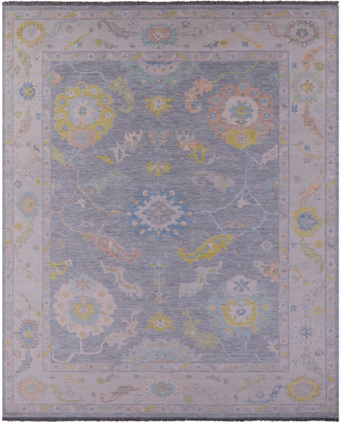 Silver Turkish Oushak Handmade Wool Rug - 12' 1" X 14' 9" - Golden Nile