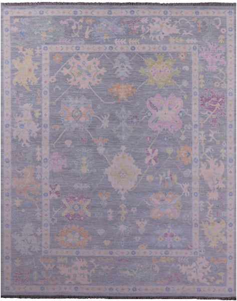 Silver Turkish Oushak Hand Knotted Wool Rug - 12' 1" X 15' 1" - Golden Nile