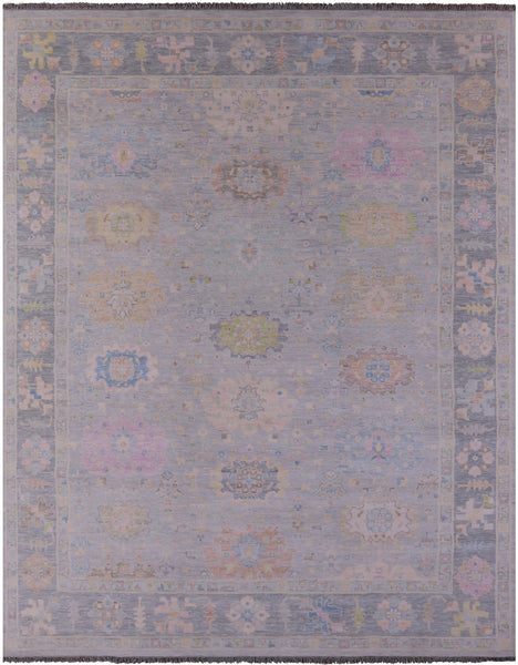 Silver Turkish Oushak Hand Knotted Wool Rug - 12' 0" X 14' 10" - Golden Nile