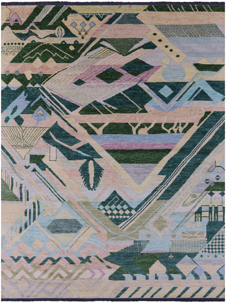 Tribal Moroccan Hand Knotted Wool Rug - 10' 3" X 14' 0" - Golden Nile