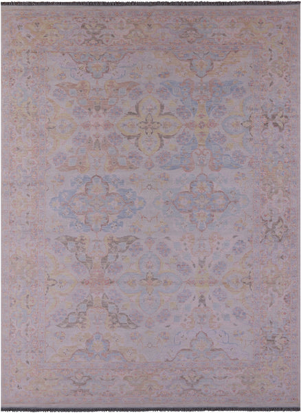 Ivory Persian Tabriz Hand Knotted Wool Rug - 10' 1" X 14' 0" - Golden Nile