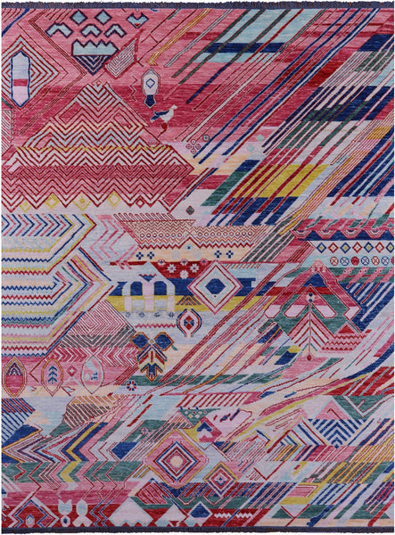 Tribal Moroccan Handmade Wool Rug - 8' 11" X 12' 1" - Golden Nile