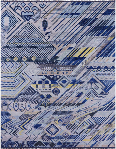 Tribal Moroccan Hand Knotted Wool Rug - 9' 1" X 11' 9" - Golden Nile