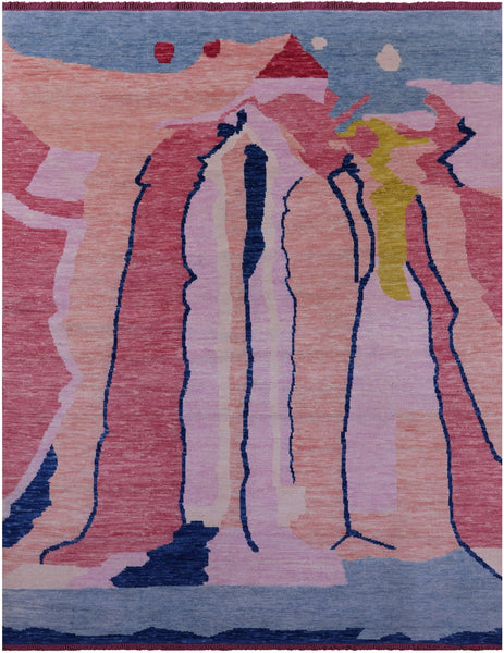 Tribal Moroccan Hand Knotted Wool Rug - 7' 10" X 9' 10" - Golden Nile