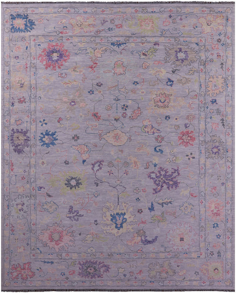 Silver Turkish Oushak Hand Knotted Wool Rug - 12' 0" X 15' 0" - Golden Nile