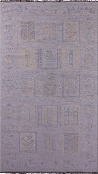 Silver Tribal Persian Gabbeh Handmade Wool Rug - 8' 2" X 15' 3" - Golden Nile