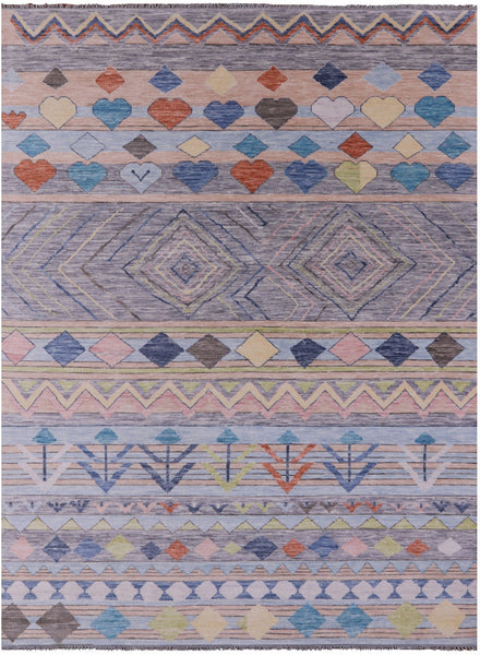 Tribal Moroccan Handmade Wool Rug - 9' 0" X 12' 1" - Golden Nile