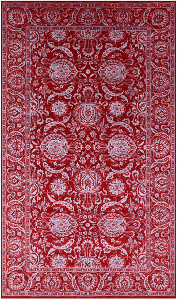 Red Persian Tabriz Hand Knotted Wool & Silk Rug - 7' 11" X 14' 2" - Golden Nile