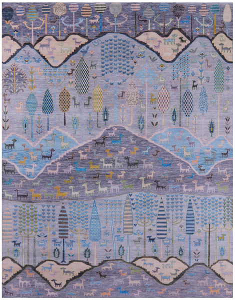 Tribal Persian Gabbeh Hand Knotted Wool Rug - 8' 0" X 10' 3" - Golden Nile