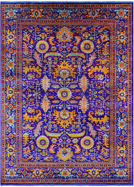 Purple Persian Tabriz Hand Knotted 100% Silk Rug - 9' 0" X 12' 4" - Golden Nile