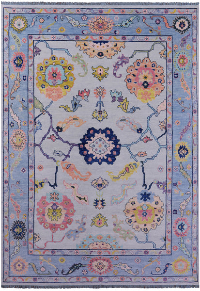 Grey Turkish Oushak Handmade Wool Rug - 9' 10" X 13' 11" - Golden Nile