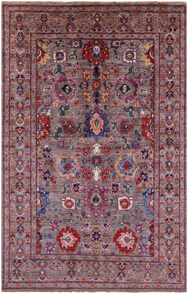 Persian Fine Serapi Hand Knotted Wool Rug - 5' 10" X 9' 0" - Golden Nile