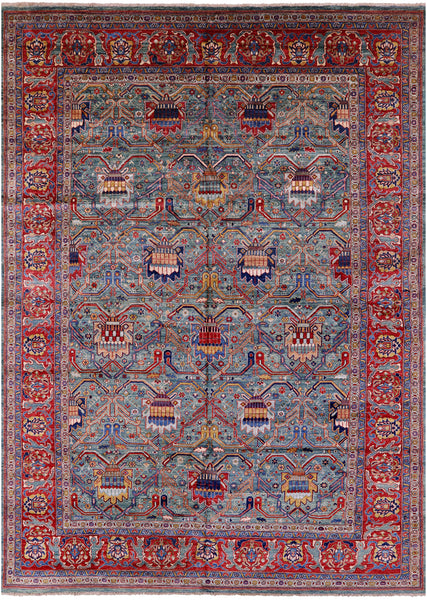 Persian Fine Serapi Hand Knotted Wool Rug - 9' 9" X 13' 6" - Golden Nile