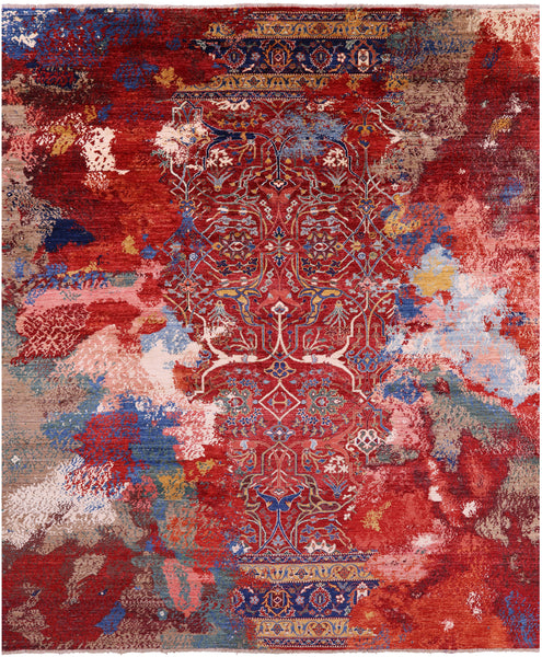 Persian Fine Serapi Hand Knotted Wool Rug - 8' 3" X 9' 9" - Golden Nile