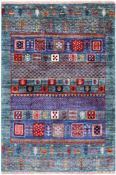 Tribal Persian Gabbeh Handmade Wool Rug - 2' 9" X 4' 1" - Golden Nile