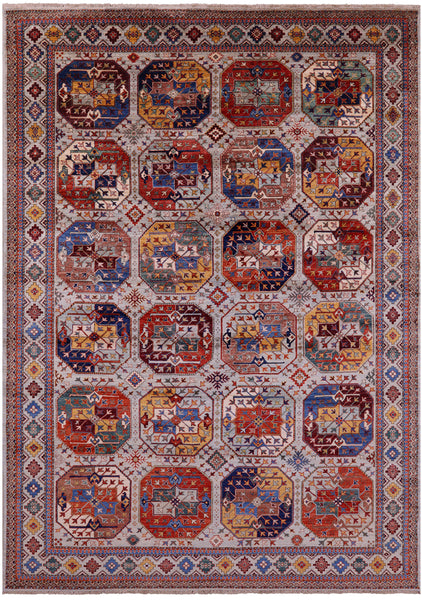 Turkmen Ersari Hand Knotted Wool Rug - 8' 1" X 11' 4" - Golden Nile