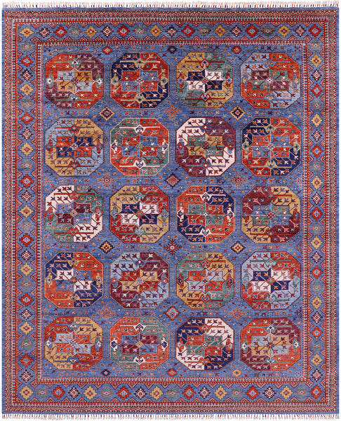 Turkmen Ersari Hand Knotted Wool Rug - 8' 2" X 9' 10" - Golden Nile