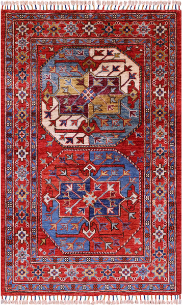 Turkmen Ersari Hand Knotted Wool Rug - 2' 8" X 4' 4" - Golden Nile