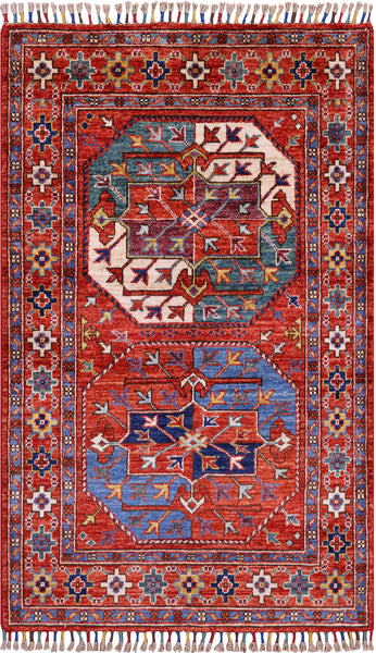 Turkmen Ersari Hand Knotted Wool Rug - 2' 9" X 4' 3" - Golden Nile