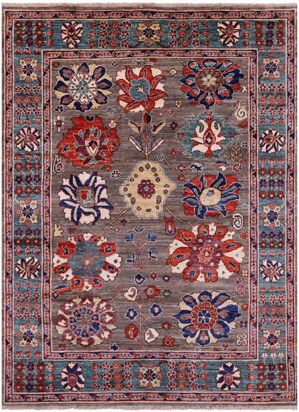 Persian Fine Serapi Handmade Wool Rug - 5' 3" X 7' 1" - Golden Nile