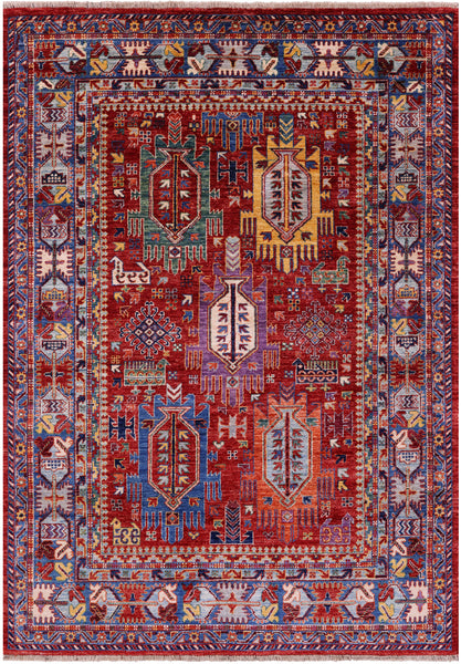 Persian Fine Serapi Hand Knotted Wool Rug - 4' 9" X 6' 9" - Golden Nile