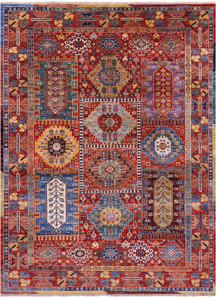 Persian Fine Serapi Hand Knotted Wool Rug - 5' 0" X 6' 11" - Golden Nile