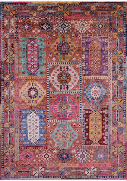 Persian Fine Serapi Hand Knotted Wool Rug - 4' 11" X 7' 0" - Golden Nile