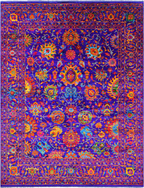 Persian Tabriz Hand Knotted Silk Rug - 8' 0" X 10' 3" - Golden Nile