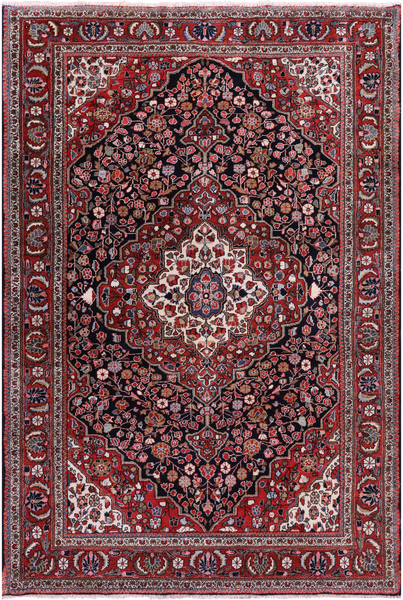 Black Persian Bijar Hand Knotted Wool Rug - 4' 6" X 6' 8" - Golden Nile