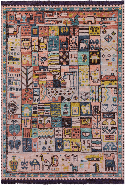 Tribal Moroccan Hand-Knotted Wool Rug - 4' 1" X 6' 0" - Golden Nile