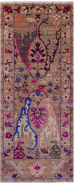 Persian Fine Serapi Handmade Wool & Silk Runner Rug - 4' 1" X 10' 0" - Golden Nile