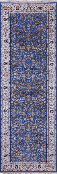 Persian Nain Handmade Wool & Silk Rug - 2' 7" X 8' 2" - Golden Nile